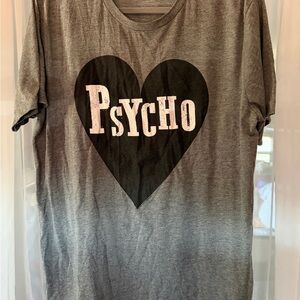 Psycho Gray Heart Graphic Tee